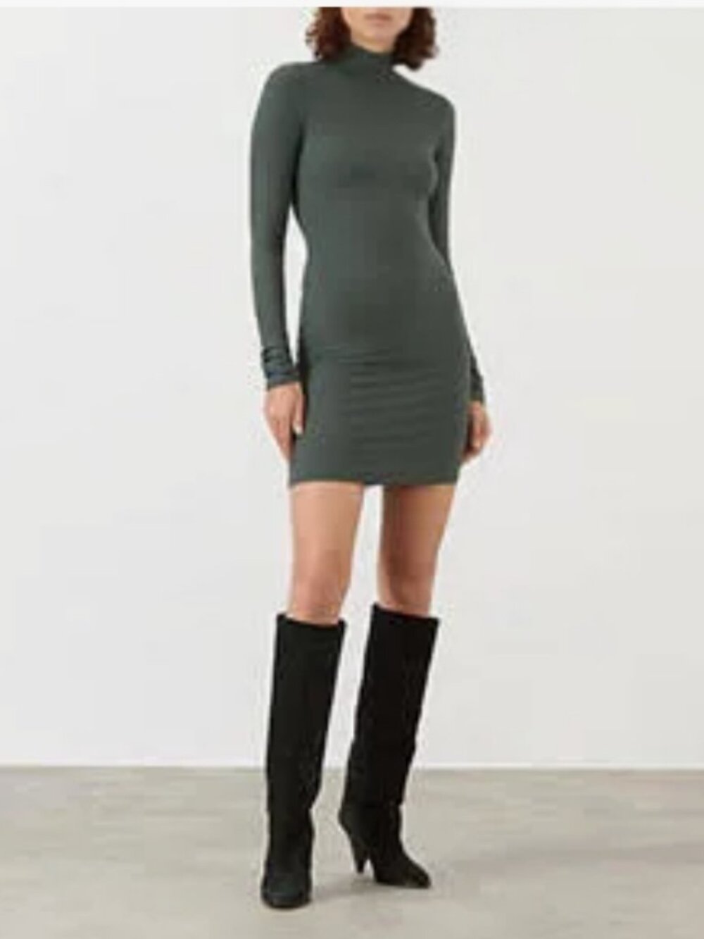 SKIMS Soft Lounge Mock Turtleneck Long Sleeve Mini Dress in Deep Sea